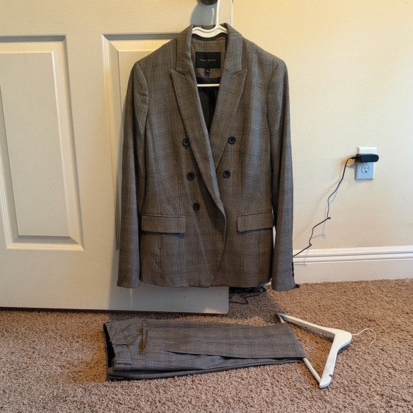 Like new Womens Banana Republic double breasted plaid Suit SET Pants Jacket 2 4 - Picture 15 of 15